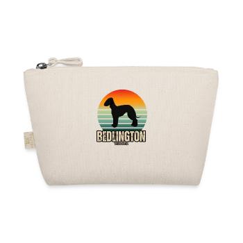Bedlington Terrier Retro Sunset Silhouette - Bio-Täschchen - Natur - Vorne