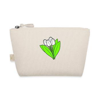 White Tulips Bouquet Spring Summer Flowers - Organic Pouch - nature - Front
