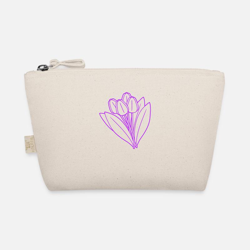 Pink Tulips Bouquet Spring Summer Flowers Organic Pouch