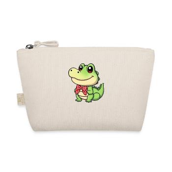 cute comic crocodile with red tie - Organic Pouch - nature - Front