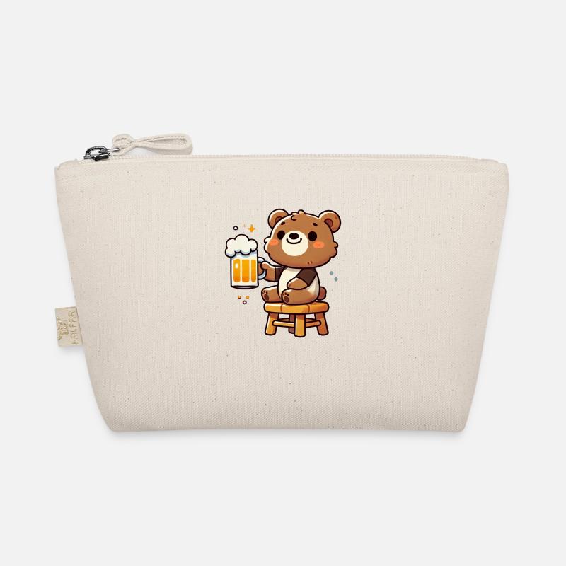 Cute Bear Drinking Beer 3 Bio-Täschchen