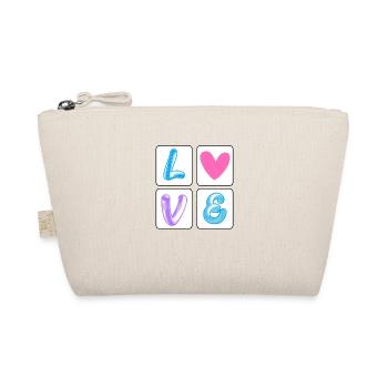 'LOVE' Pop Art Design with Letters and Heart - Organic Pouch - nature - Front