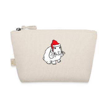 Bunny Santa Claus Christmas Hat Hat Gift - Organic Pouch - nature - Front