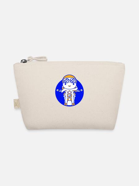 Bird Motorcycle Riding Biker Motorcyclist Hobby - Organic Pouch - nature - Front