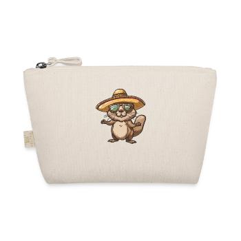 Beaver Comic Funny Sombrero - Organic Pouch - nature - Front