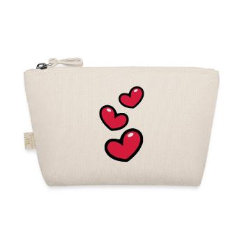 Herzen/Hearts - Bio-Täschchen - Natur - Vorne