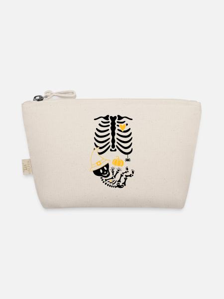 Maternity Skeleton Witch Hat - Organic Pouch - nature - Front
