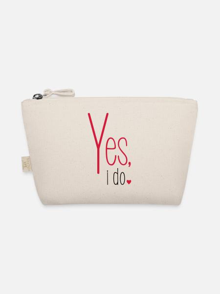 Yes i do bachelorette party Bride GroomHeart - Organic Pouch - nature - Front