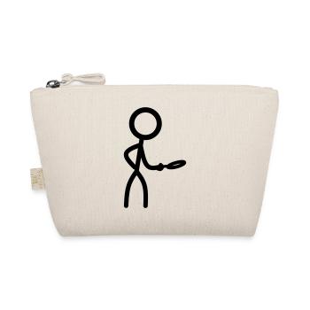 Stickman with magnifying glass - Organic Pouch - nature - Front