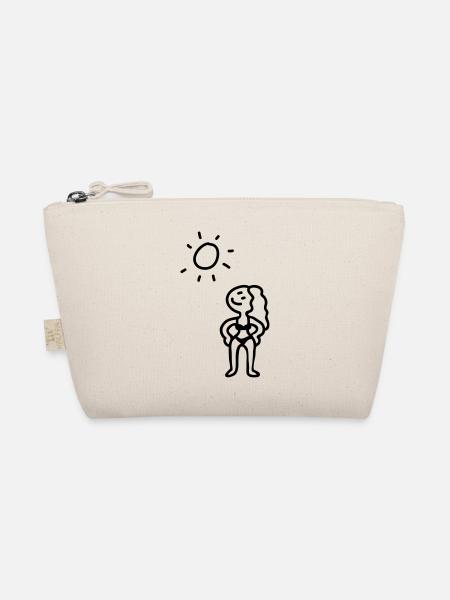 Woman on the beach - line - Organic Pouch - nature - Front
