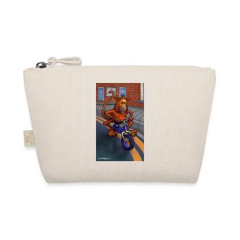 Monkey on a bicycle - Organic Pouch - nature - Front