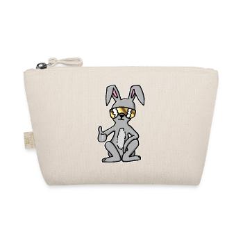 Cooler lustiger Oster Hase für Jungs und Mädchen - Bio-Täschchen - Natur - Vorne