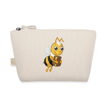 Fleißige Comic Honig Biene - Bio-Täschchen - Natur - Vorne