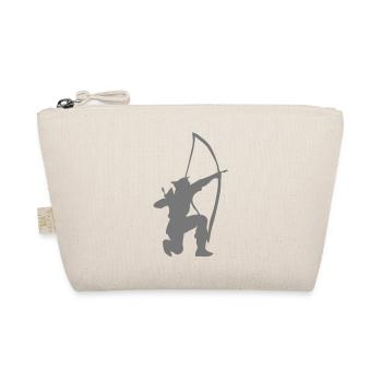 Archer longbow kneeling stance by Patjila - Organic Pouch - nature - Front