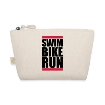 swim bike run text logo triathlon sport marathon a - Organic Pouch - nature - Front