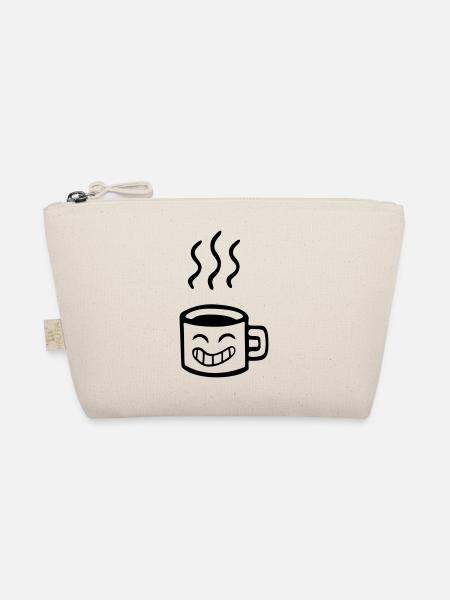 Kaffee kawaii Anime Lächeln - Bio-Täschchen - Natur - Vorne