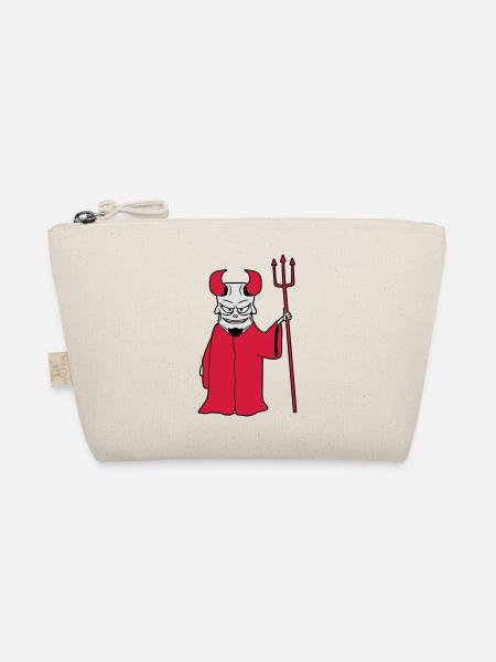 Mr underworld coat Trident evil Satan grin - Organic Pouch - nature - Front