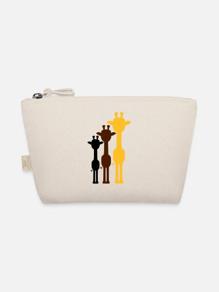 3 Colors Cool Giraffe Outline Shadow Silhouette - Organic Pouch - nature - Front