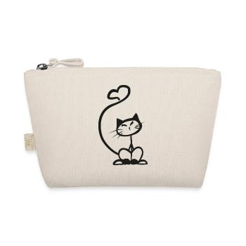Happy Le Chat Coeur noir - Trousse biologique - nature - Devant