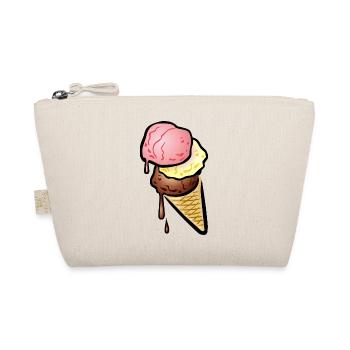 Eistüte mit drei Kugeln Eis - Bio-Täschchen - Natur - Vorne