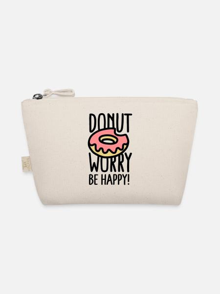 Donut worry, be happy! - Bio-Täschchen - Natur - Vorne