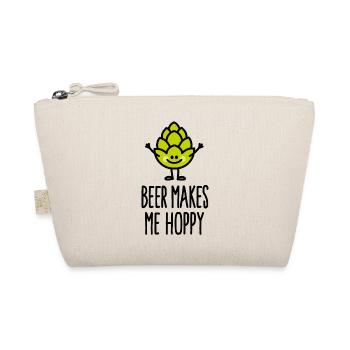 Beer makes me hoppy happy Bier Vatertag hüpfen - Bio-Täschchen - Natur - Vorne