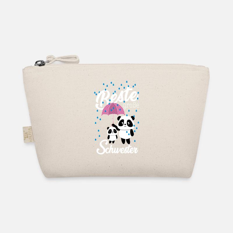 Beste große Schwester Panda Geschwister Mädchen Bio-Täschchen