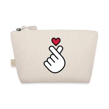 K-Pop Herz, Korea K Pop Musik Symbol, Finger, Hand - Bio-Täschchen - Natur - Vorne