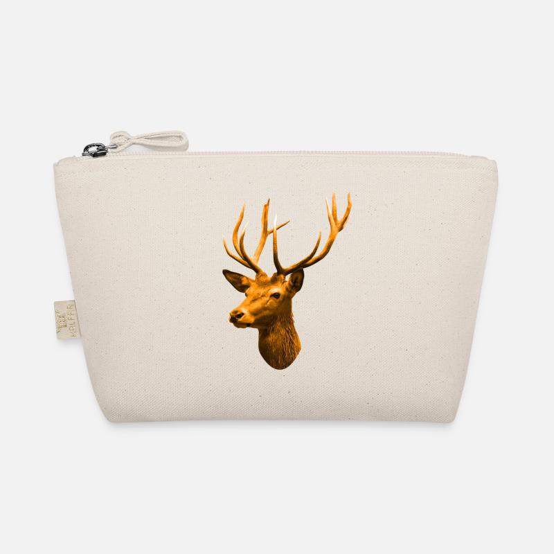 golden deer head - Organic Pouch - nature