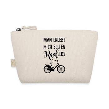 Man erlebt mich selten Rad los mit Fahrrad - Bio-Täschchen - Natur - Vorne