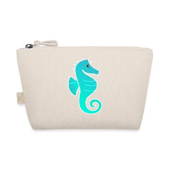 Hippocampe d’ombre à contour turquoise - Trousse biologique - nature - Devant