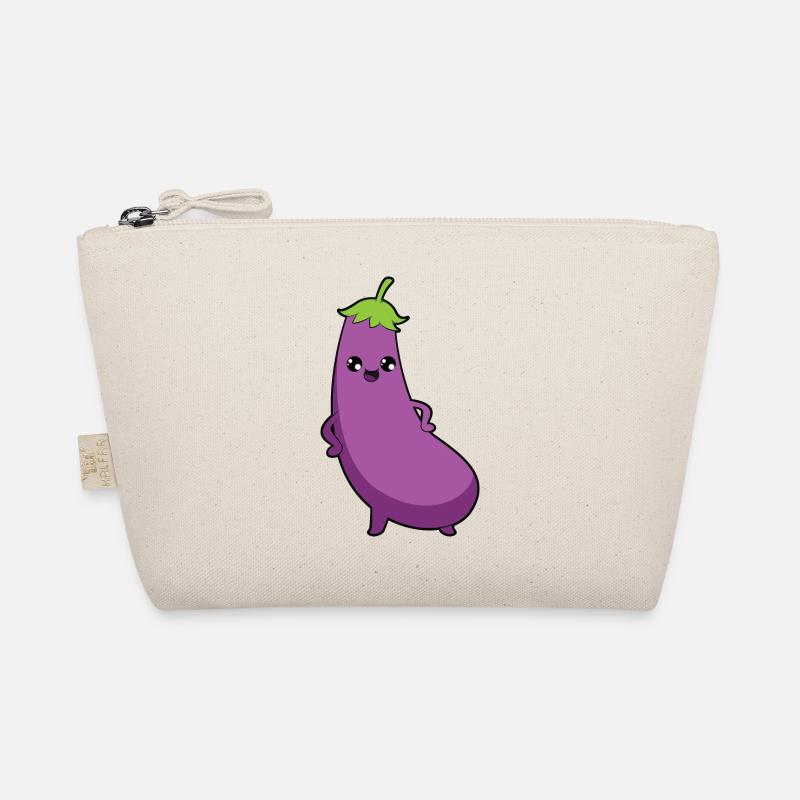 Aubergine - Bio-Täschchen - Natur