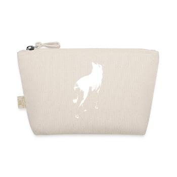 Husky stands shadow figure white - Organic Pouch - nature - Front