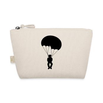 Silhouette Skydiver Design - Organic Pouch - nature - Front