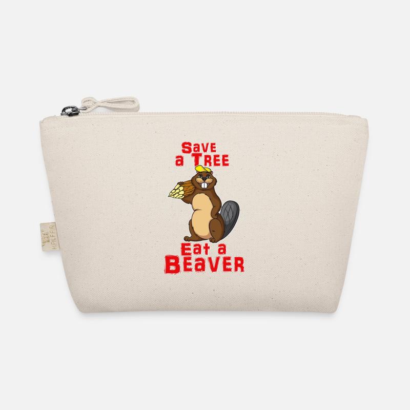 Retten Sie einen Baum Essen Sie einen Biber Funny Earth Day Bio-Täschchen