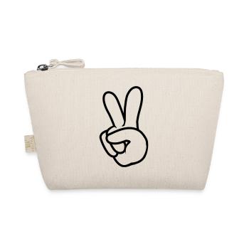 Hand Zeichen Peace - Bio-Täschchen - Natur - Vorne