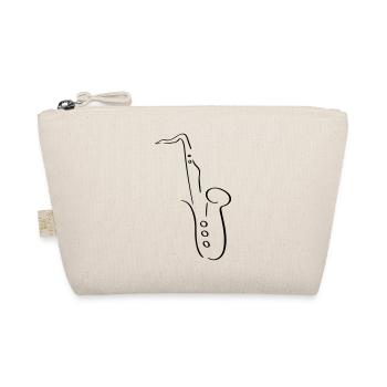 Saxophone Line Art - Minimalist - Organic Pouch - nature - Front