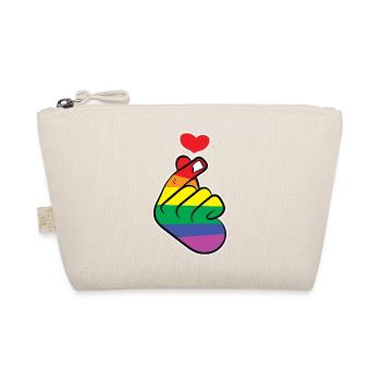 Heart Rainbow Love Freedom of Expression Peace - Organic Pouch - nature - Front