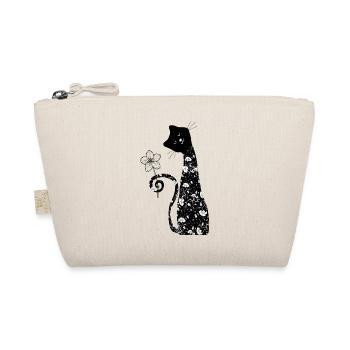 Black cat with flower - Organic Pouch - nature - Front
