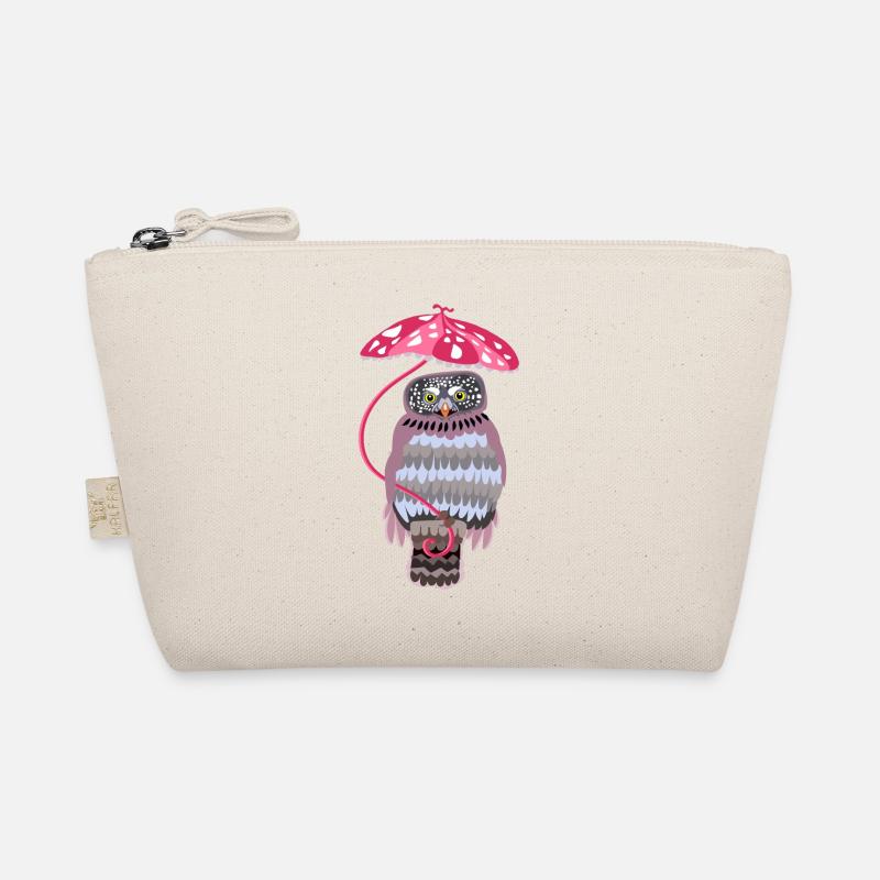 Eule mit Regenschirm Bio-Täschchen