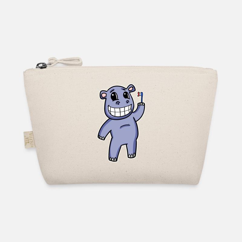 Hippo with toothbrush Organic Pouch