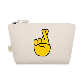 Emoji Finger Crossed Sketch Color - Organic Pouch - nature - Front