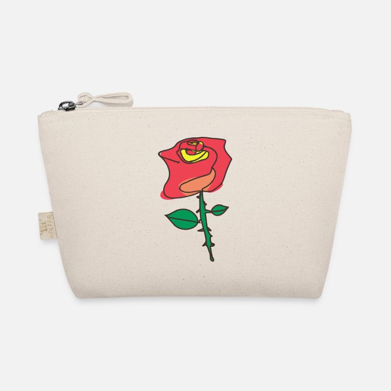 Rose Flower Red Illustration Organic Pouch