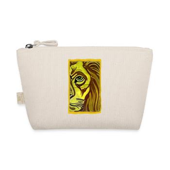 Lion Portrait in Yellow-Brown Style Lion Portrait - Organic Pouch - nature - Front