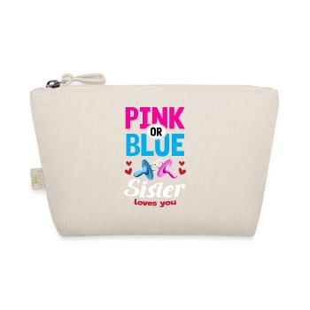 Pink or Blue Sister Loves You Gender Reveal Party - Bio-Täschchen - Natur - Vorne