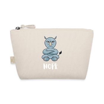 Nope Rhinocerus I Funny Lazy Rhino - Organic Pouch - nature - Front