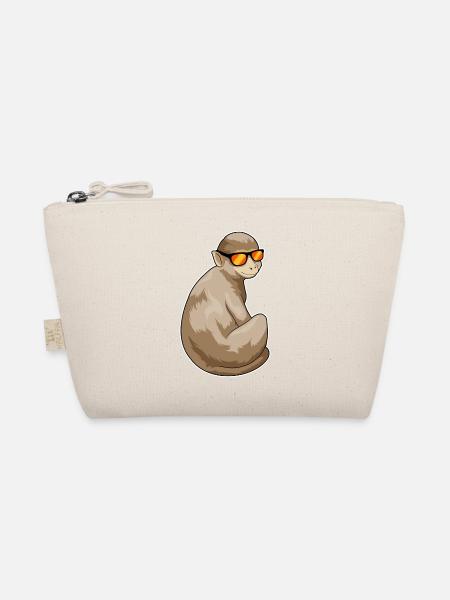 Affe Sonnenbrille - Bio-Täschchen - Natur
