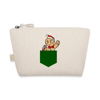 Christmas Gingerbread Man in Breast Pocket Gift - Organic Pouch - nature - Front