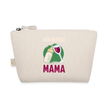 ICH WERDE MAMA Schwangerschaftsgeschenkidee - Bio-Täschchen - Natur - Vorne