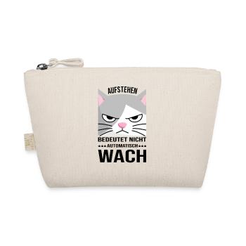 Morgen Katze Morgenmuffel Müde Aufstehen Geschenk - Bio-Täschchen - Natur - Vorne